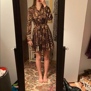 Helene Berman Leopard Print Double Breasted Coat